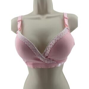 MOMMA's SHOP Comfy Women Maternity Nursing Breastfeeding Bra Small Pink X